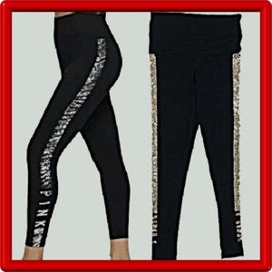 Victoria's Secret Pink Yoga pants Leggings Bling L